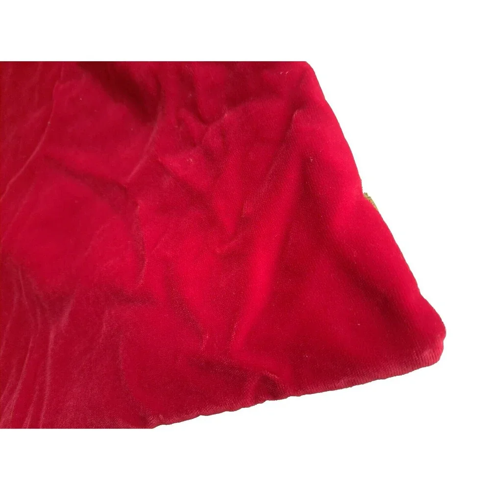 Custom Vintage Pair TAPESTRY Velvet Floral Pillow Cover Appx. 27'x16' Red,‎ Gold